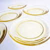 Vintage yellow glass side plates (set of 6)