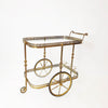 1940s neoclassical brass serving trolley