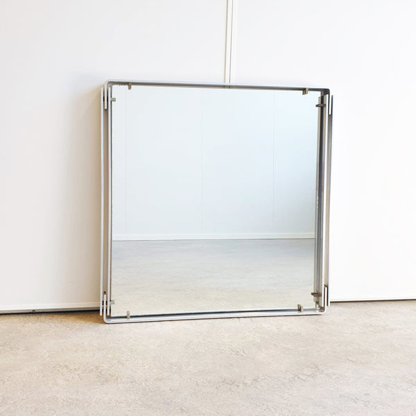 1960s Italian mirror in stainless steel