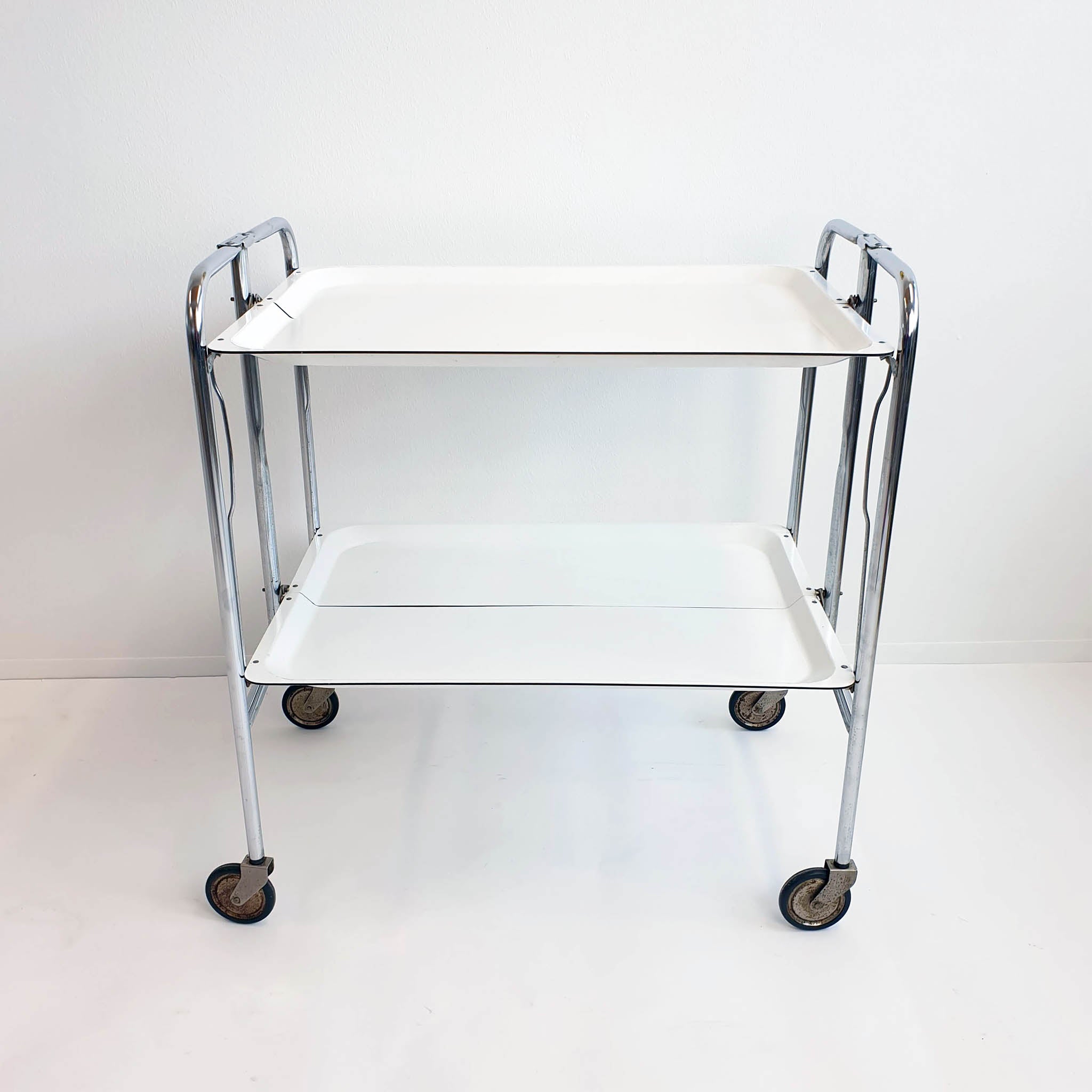 1960s chrome serving trolley