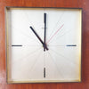 1960s wood and brass wall clock by Veglia