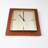 1960s wood and brass wall clock by Veglia