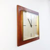 1960s wood and brass wall clock by Veglia