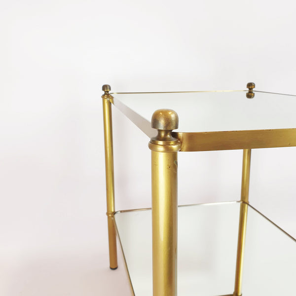 1970s Italian mirrored brass side table