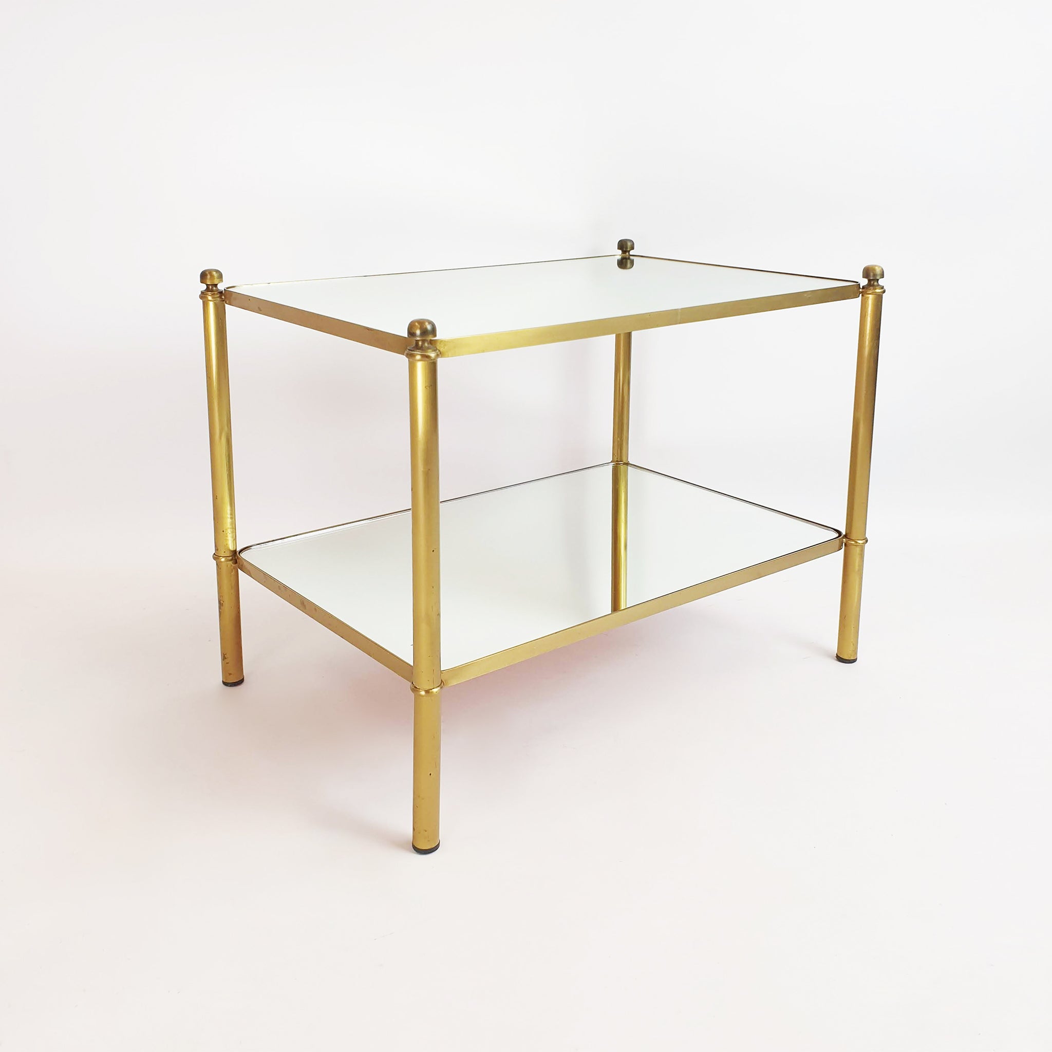 1970s Italian mirrored brass side table