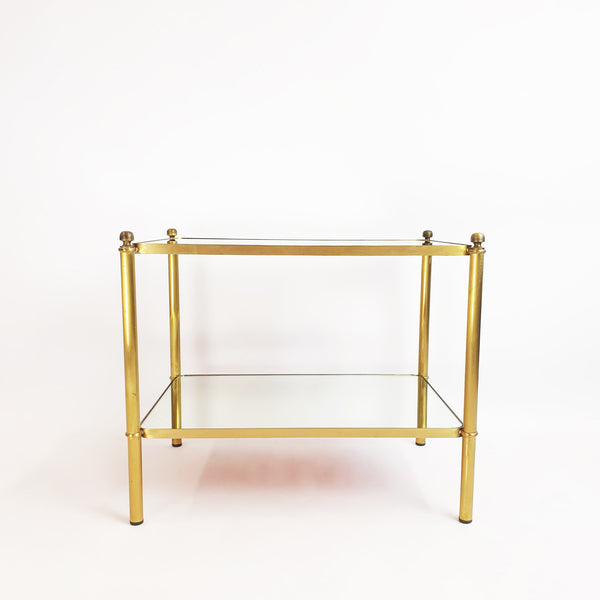 1970s Italian mirrored brass side table