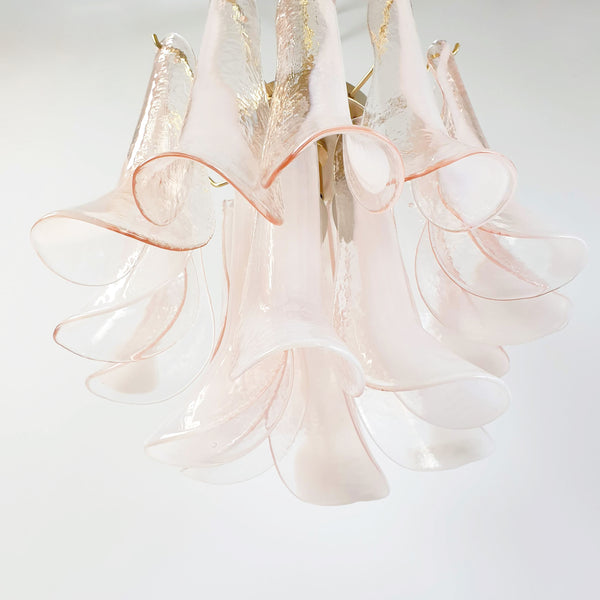 1970s pink Murano chandelier by La Murrina