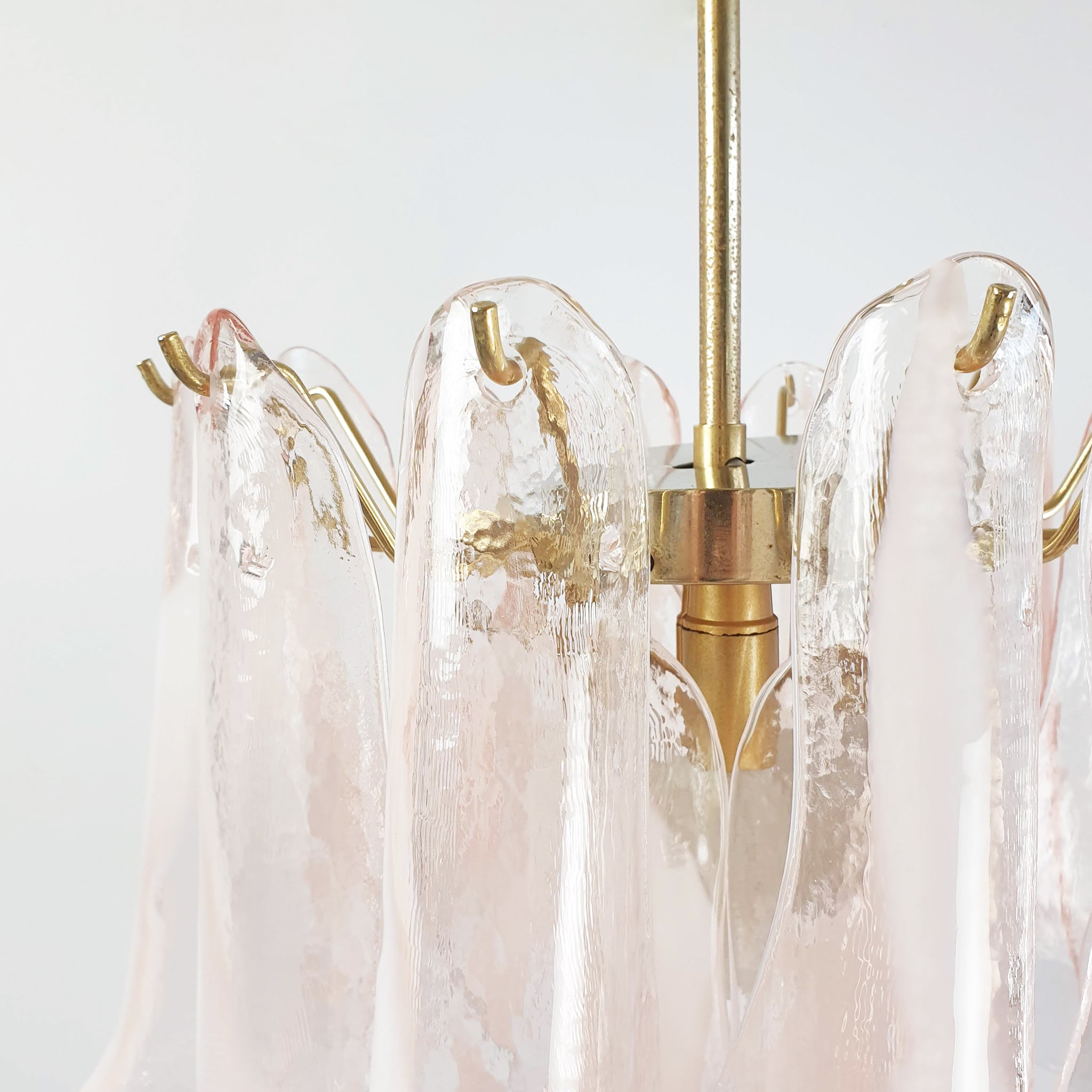 1970s pink Murano chandelier by La Murrina
