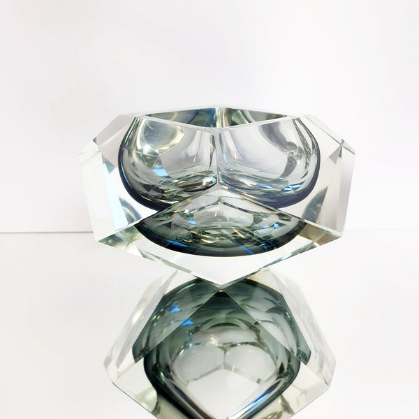 1970s Murano glass faceted bowl by Mandruzzato