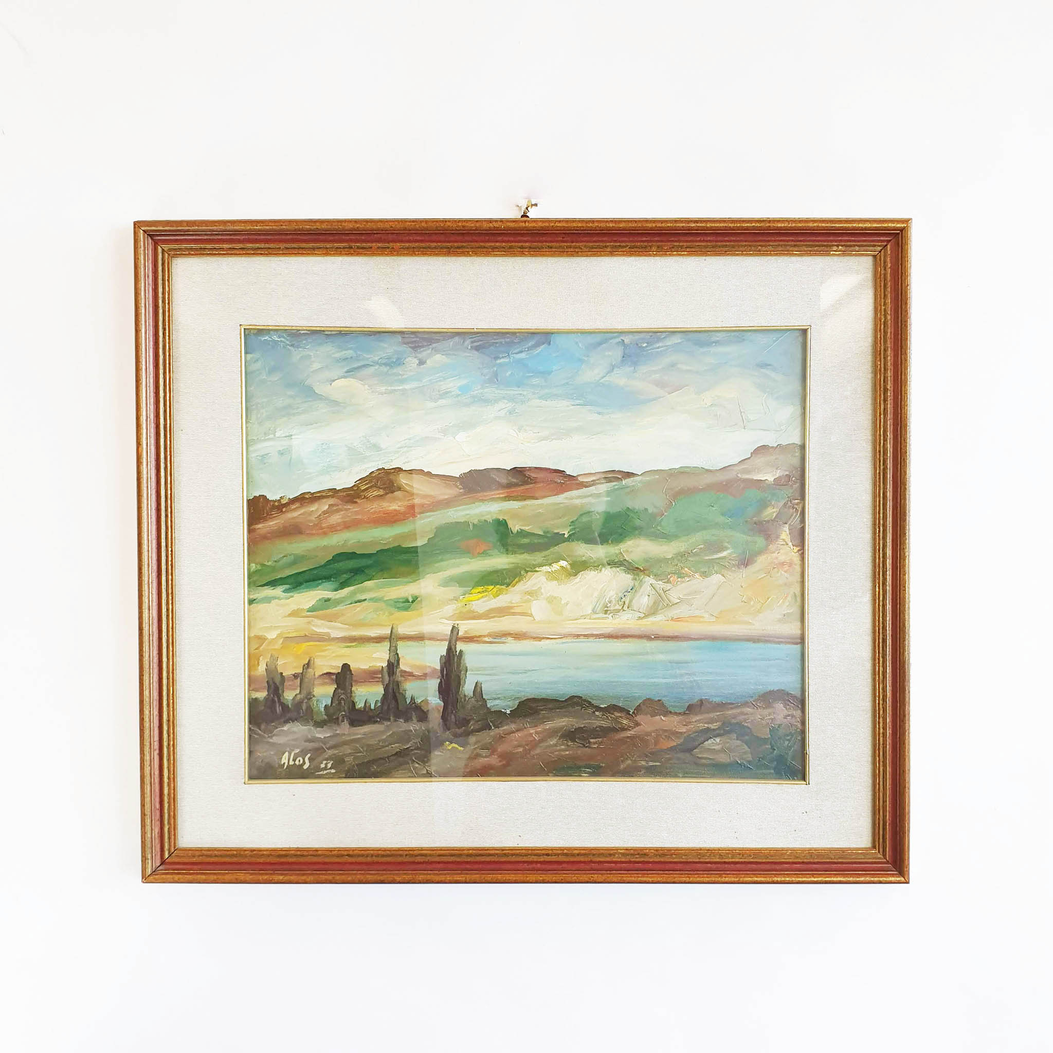 1977 oil painting of Isola d'Elba