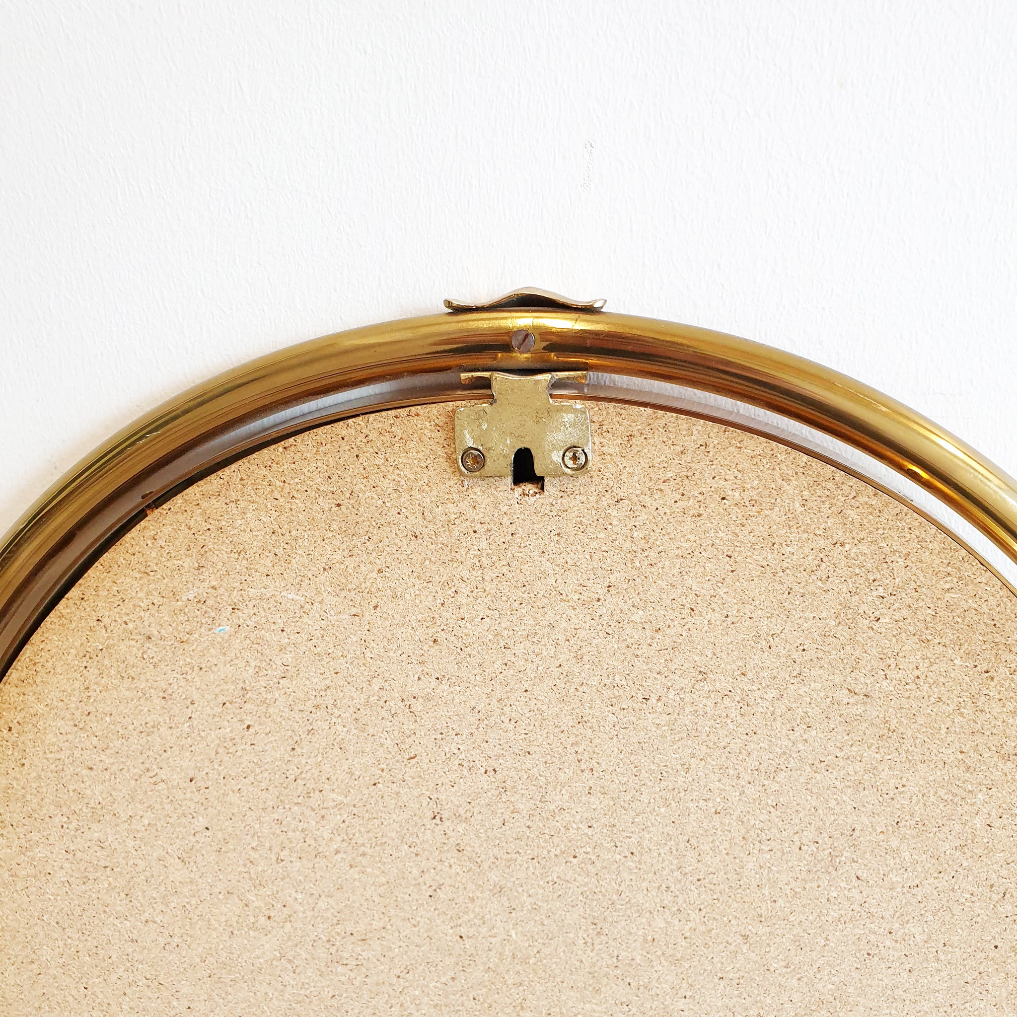 1970s large Italian brass wall mirror