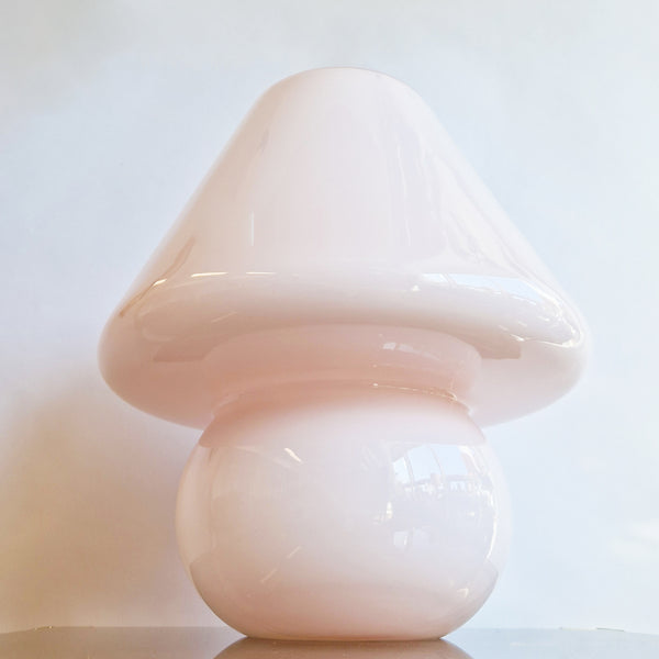 Vintage XL Murano pink mushroom lamp