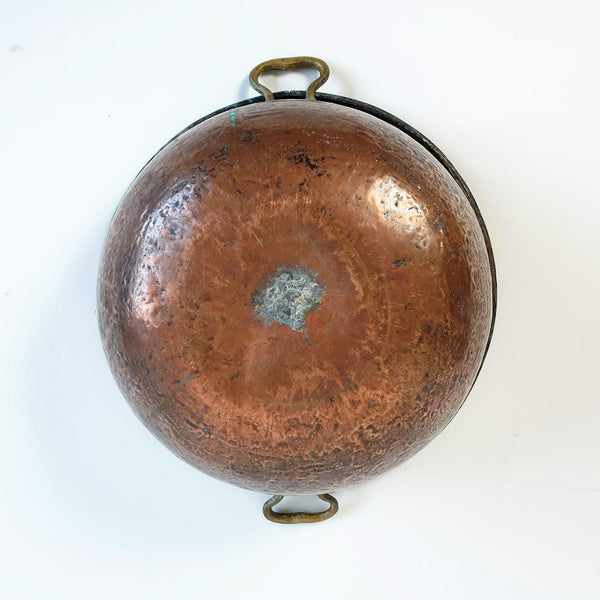 Antique copper vat with brass handles (1858473426979)