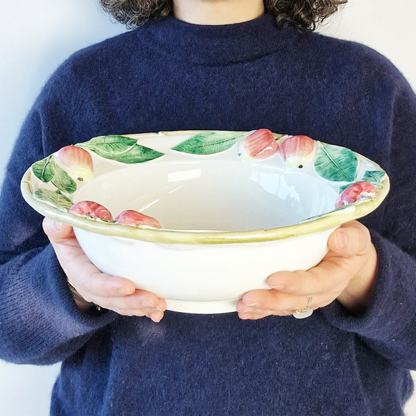 Large Italian ceramic bowl with apples