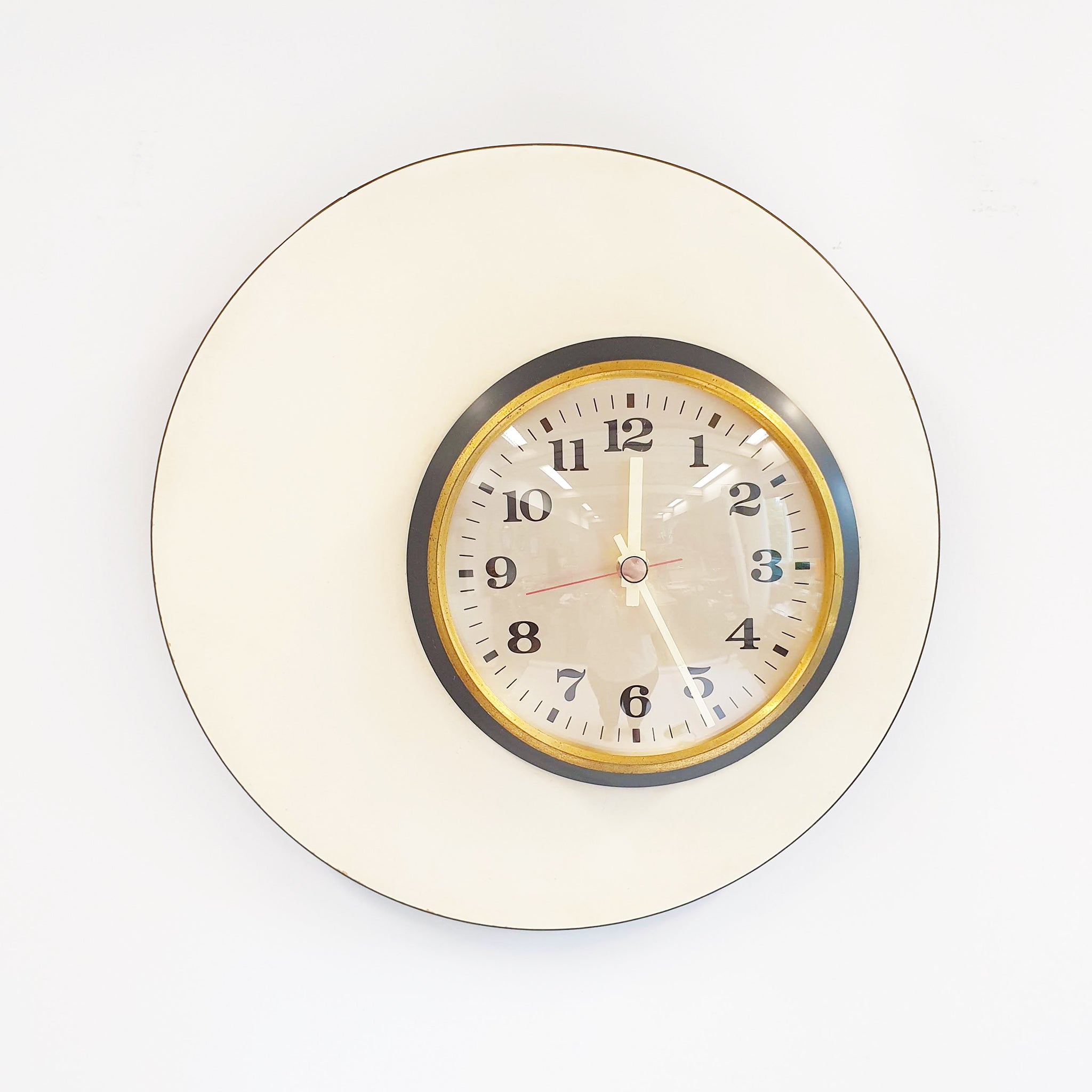 Mid-century Italian asymmetrical wall clock