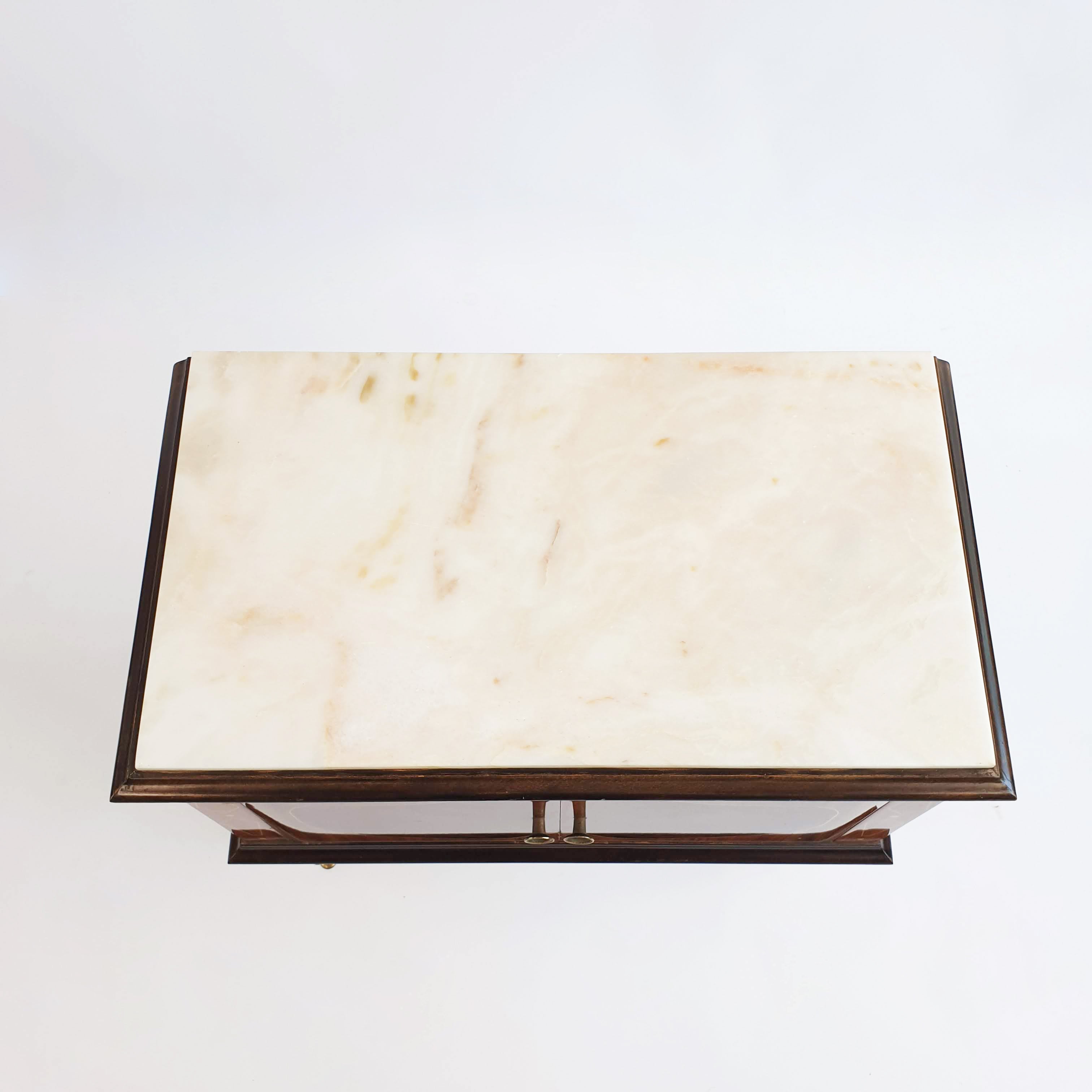 Mid-century Italian marble-topped bedside tables (pair)