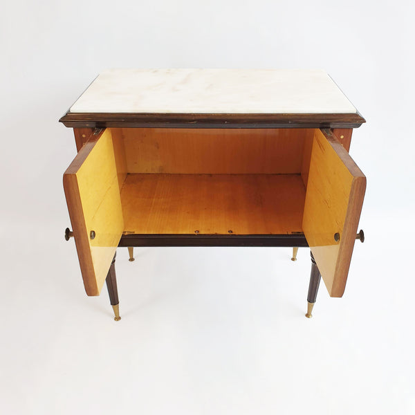 Mid-century Italian marble-topped bedside tables (pair)