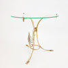 Mid-century Italian brass and glass side table