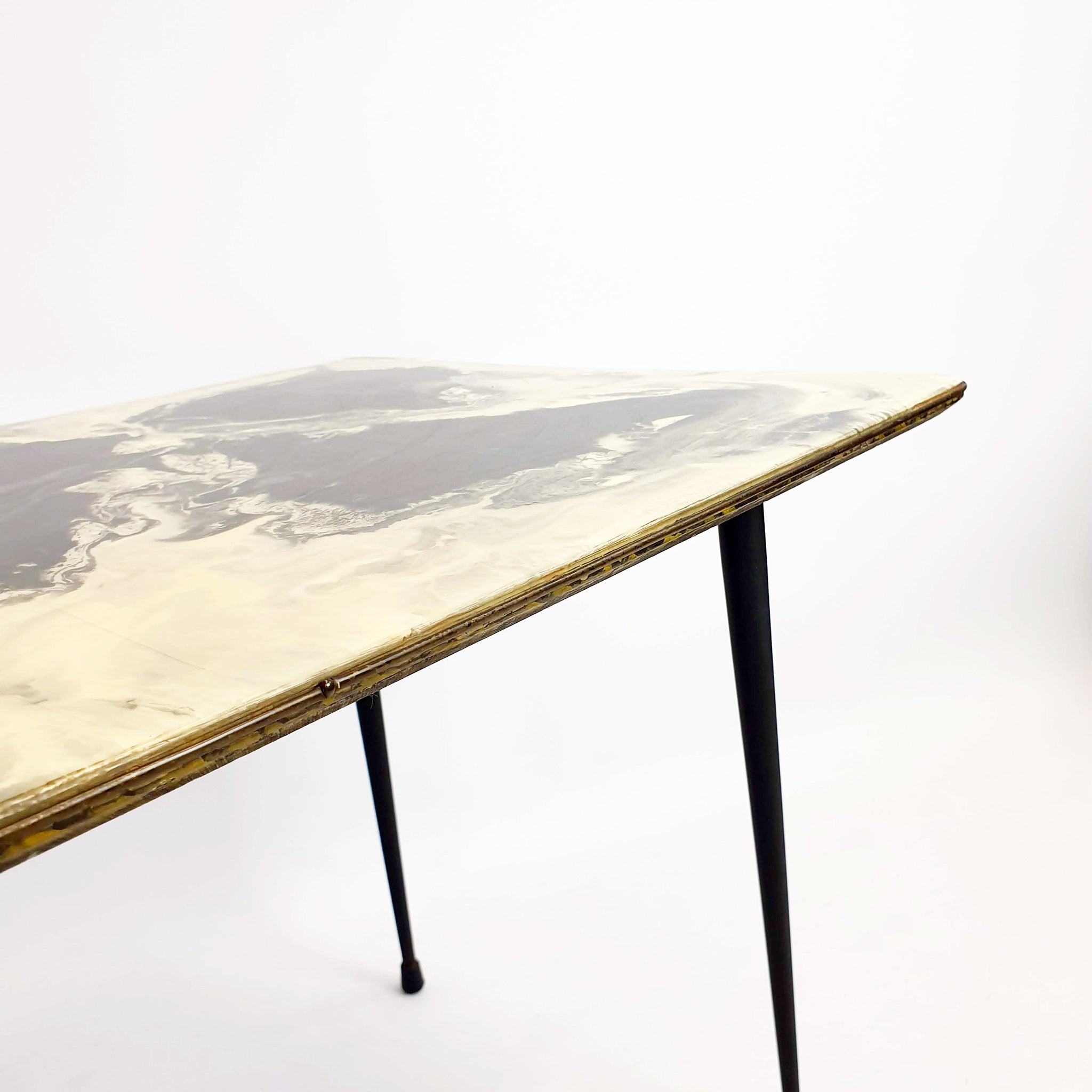 Mid-century Italian coffee table with marble-effect top
