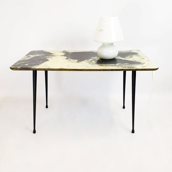 Mid-century Italian coffee table with marble-effect top