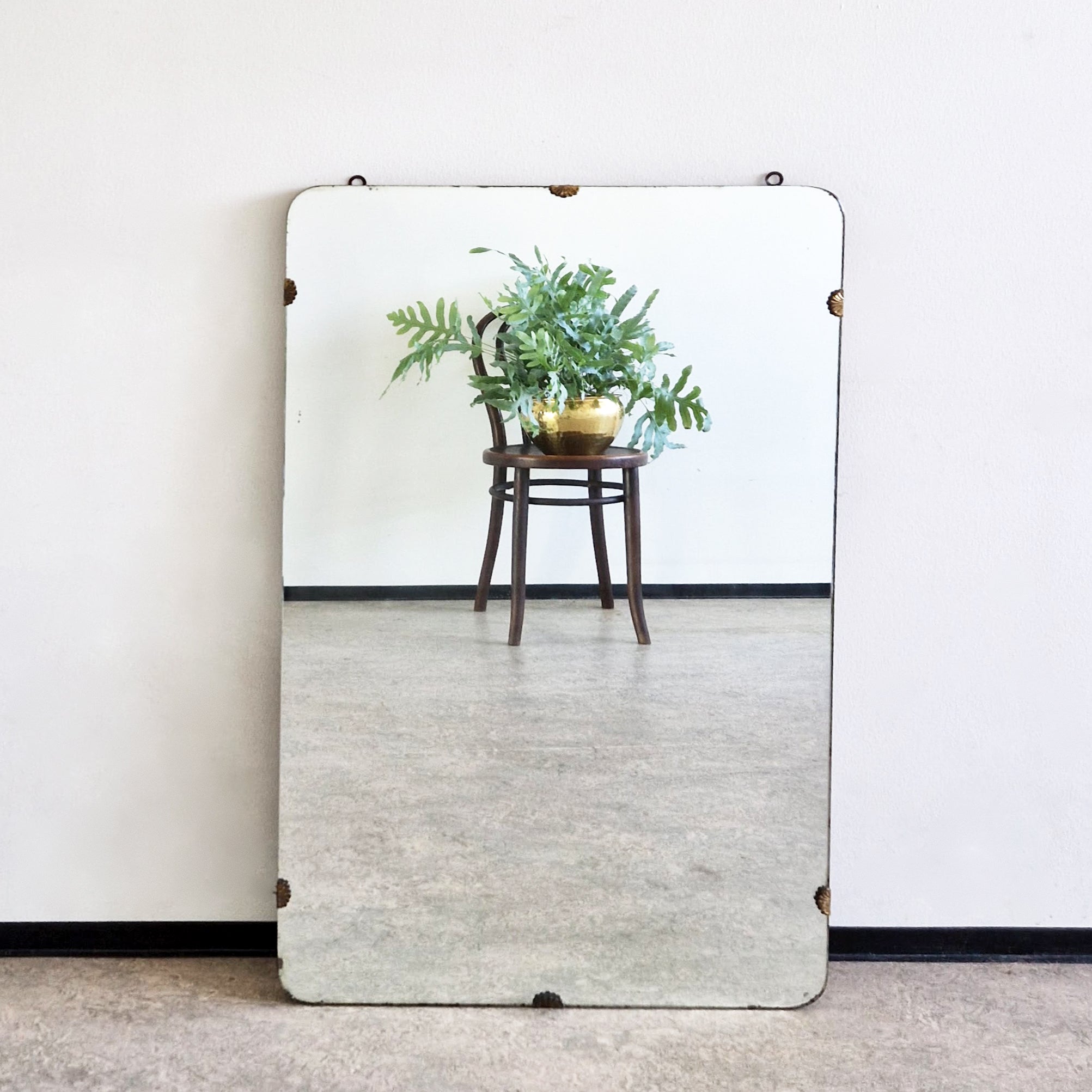 Mid-century Italian frameless mirror