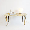 Mid-century Italian marble and brass coffee table