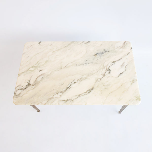 Mid-century Italian marble and brass coffee table