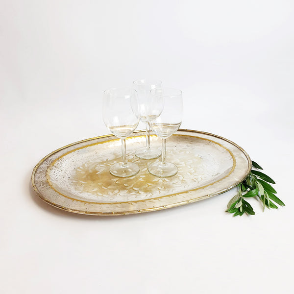 Mid-century Italian silver plated brass tray from Florence