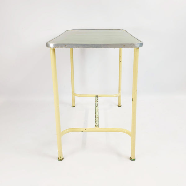Mid-century Italian industrial table with green top