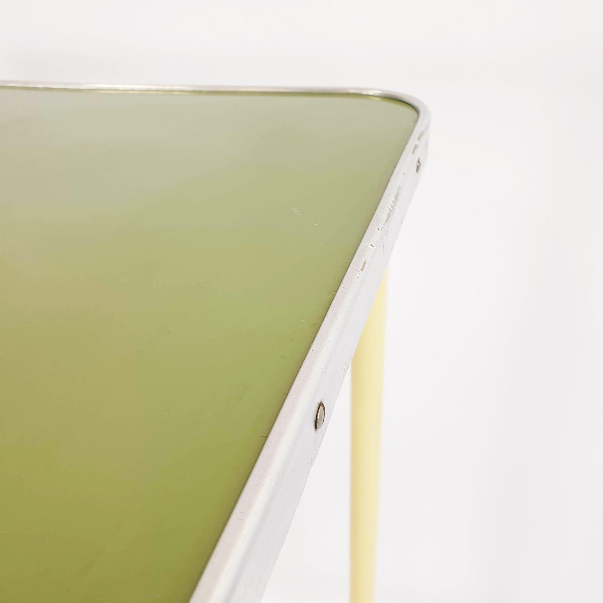 Mid-century Italian industrial table with green top