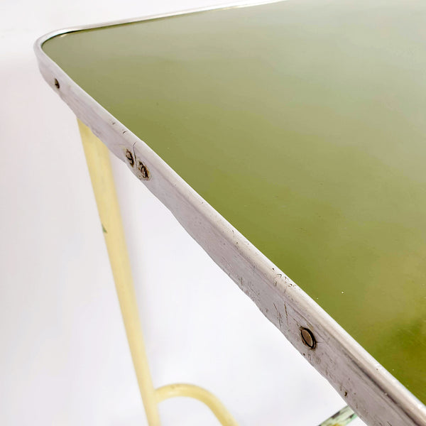 Mid-century Italian industrial table with green top