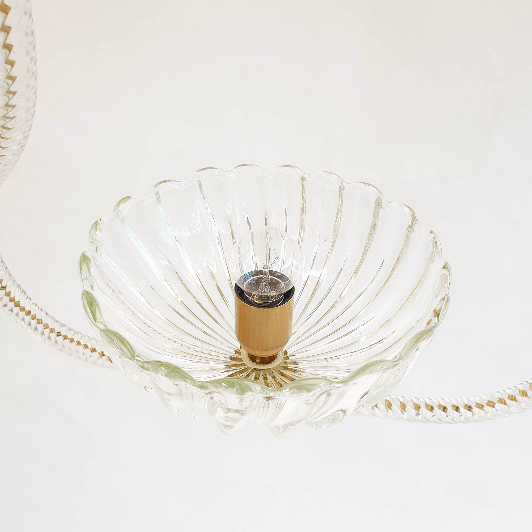 Mid-century Murano glass hanging lamp