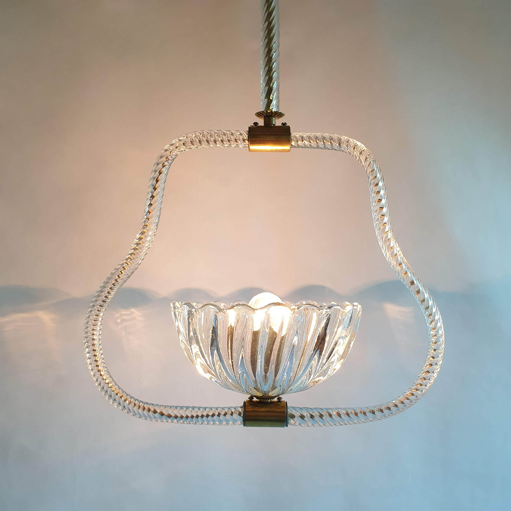 Mid-century Murano glass hanging lamp