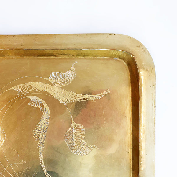 Mid-century brass tray by Celeste Gallinaro