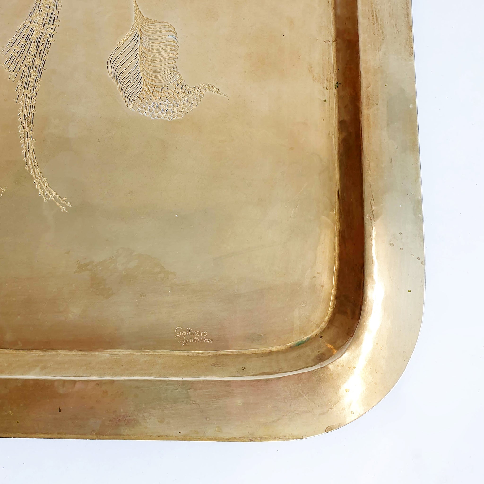 Mid-century brass tray by Celeste Gallinaro