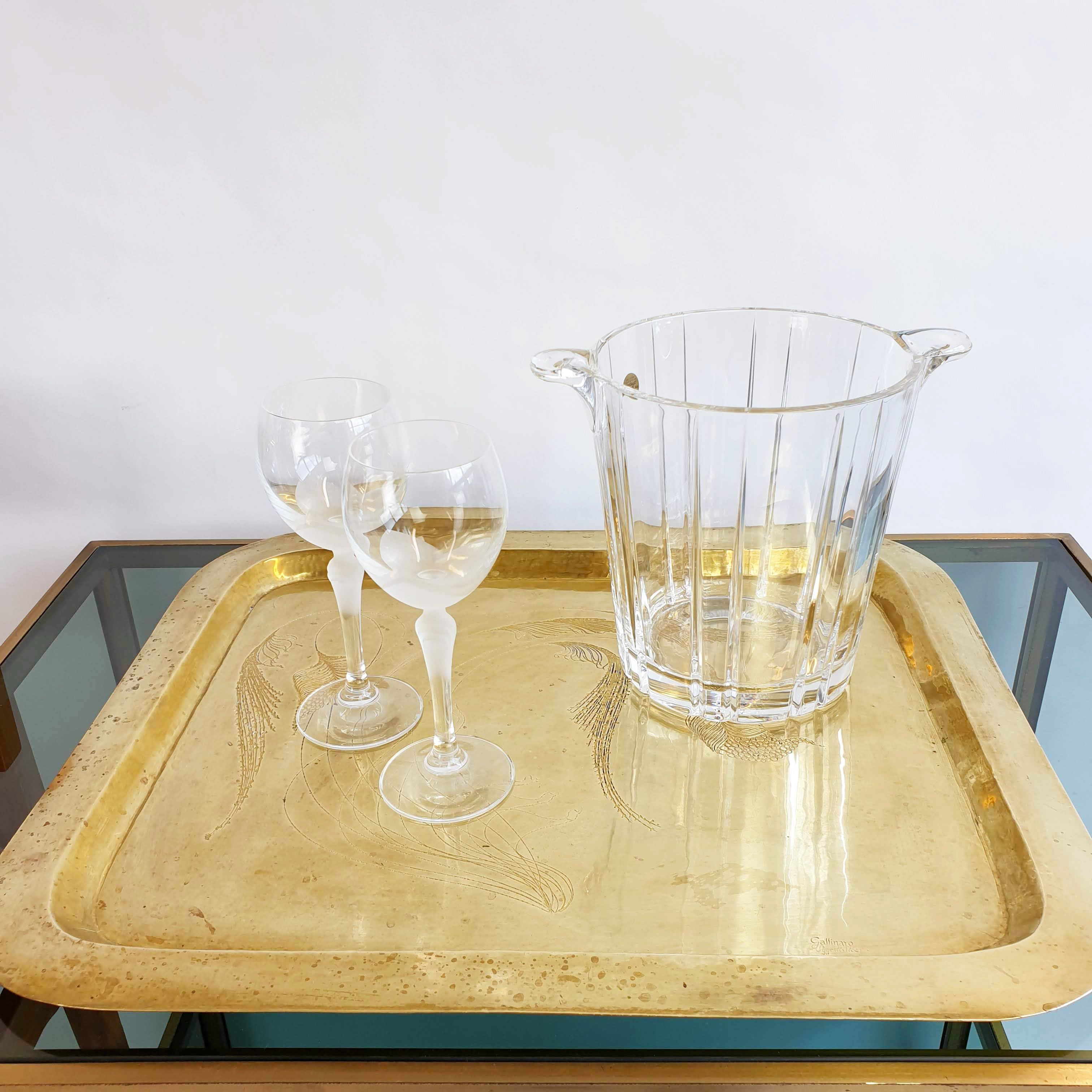 Mid-century brass tray by Celeste Gallinaro