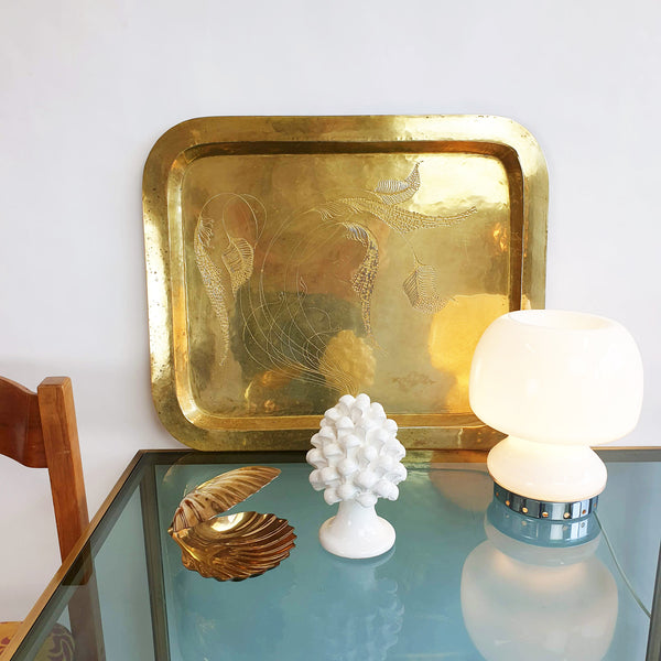 Mid-century brass tray by Celeste Gallinaro