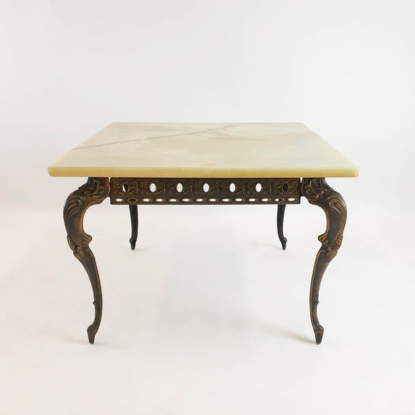 Neoclassical green onyx coffee table by C.G.R.