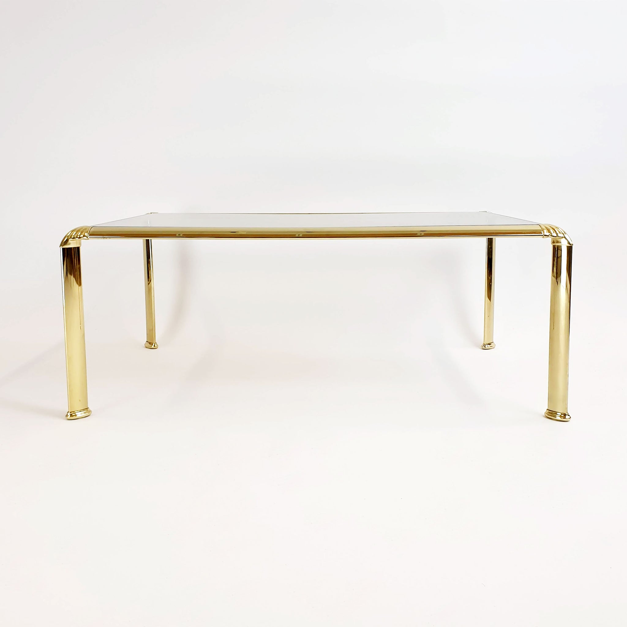 Vintage Italian brass coffee table by Bontempi
