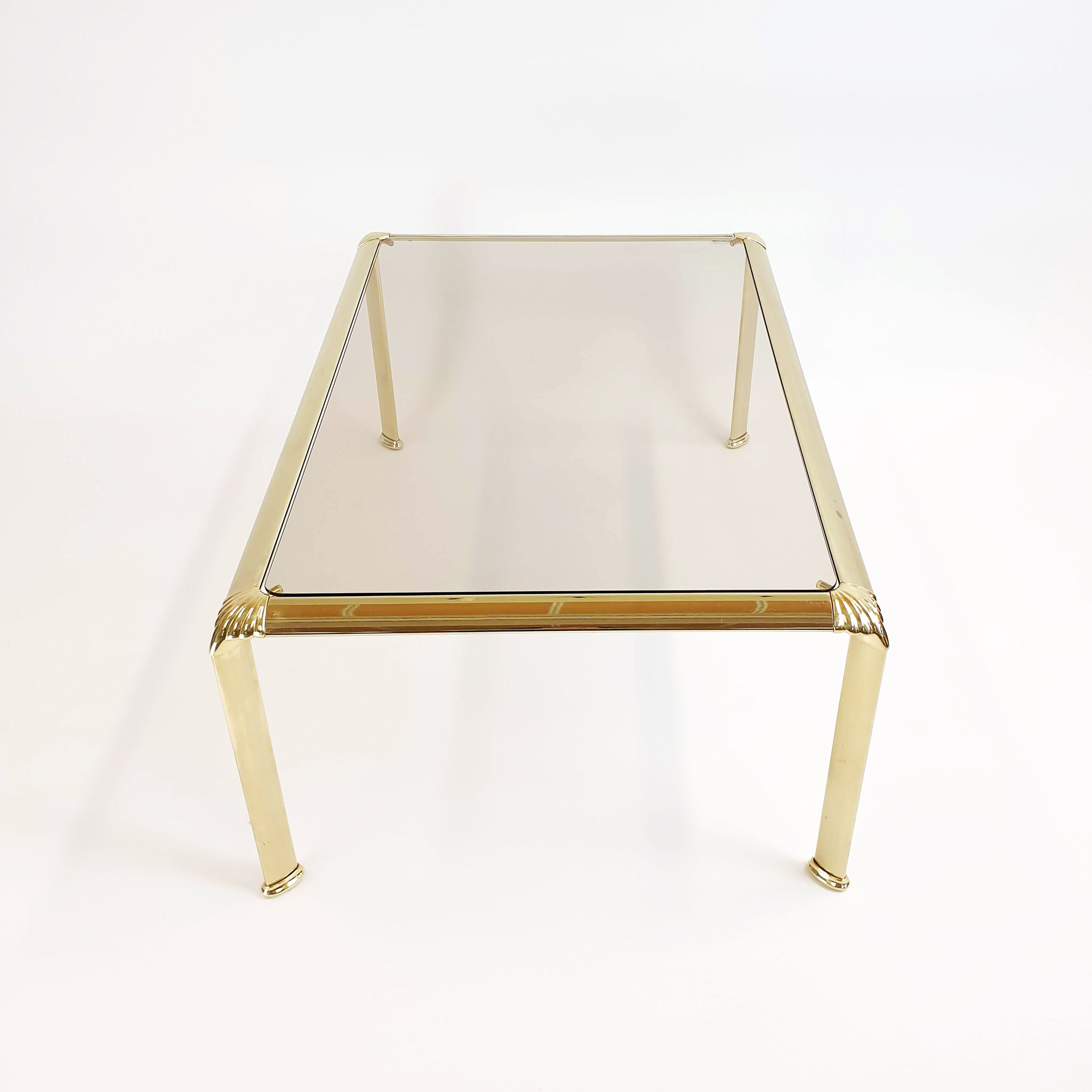 Vintage Italian brass coffee table by Bontempi