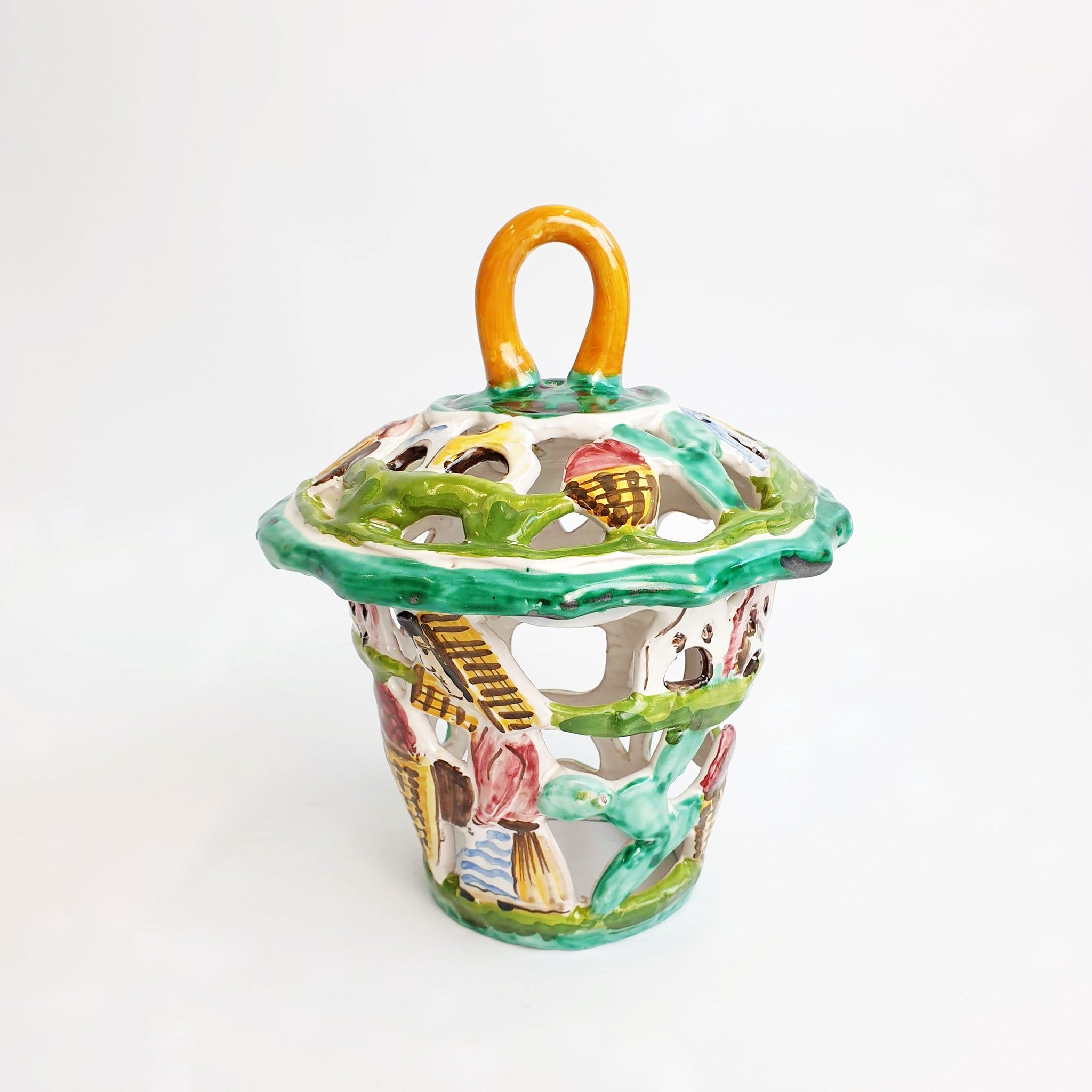 Vintage Italian ceramic lantern by A.C.A Amalfi