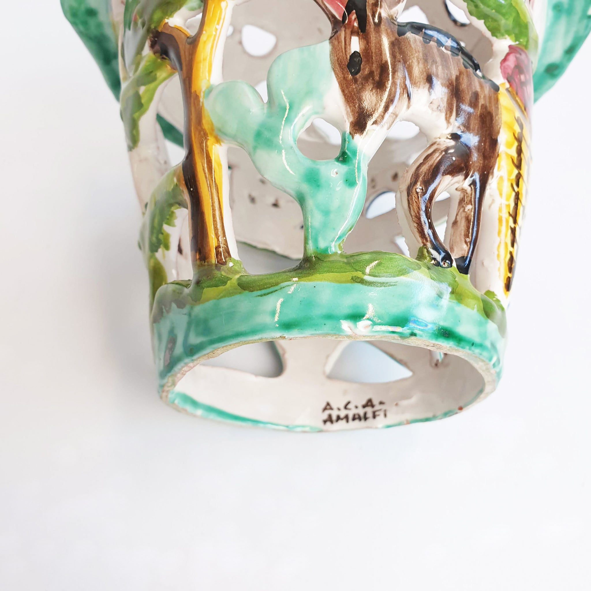 Vintage Italian ceramic lantern by A.C.A Amalfi