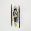Vintage Italian glass and chrome wall lights in the style of Veca (pair)