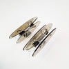 Vintage Italian glass and chrome wall lights in the style of Veca (pair)