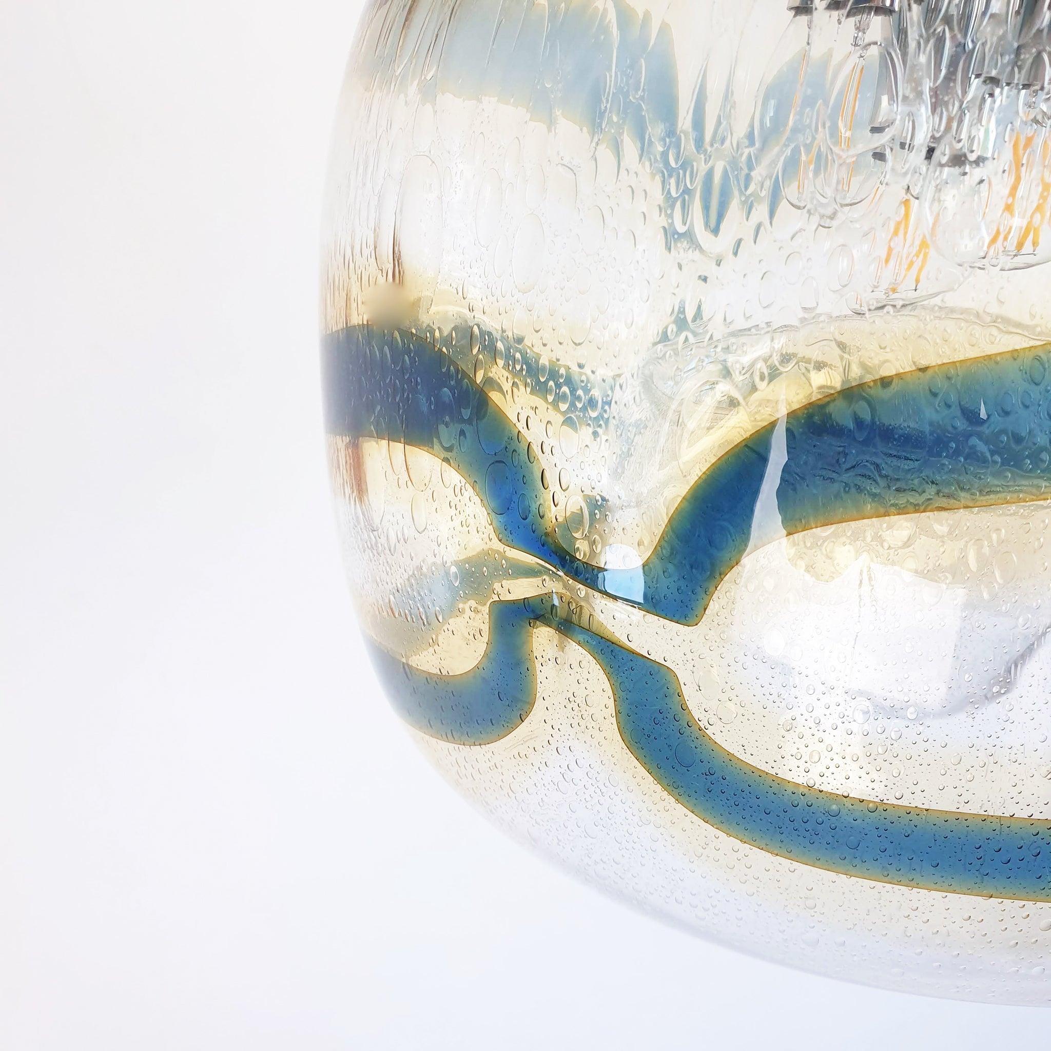 1970s Italian glass hanging light