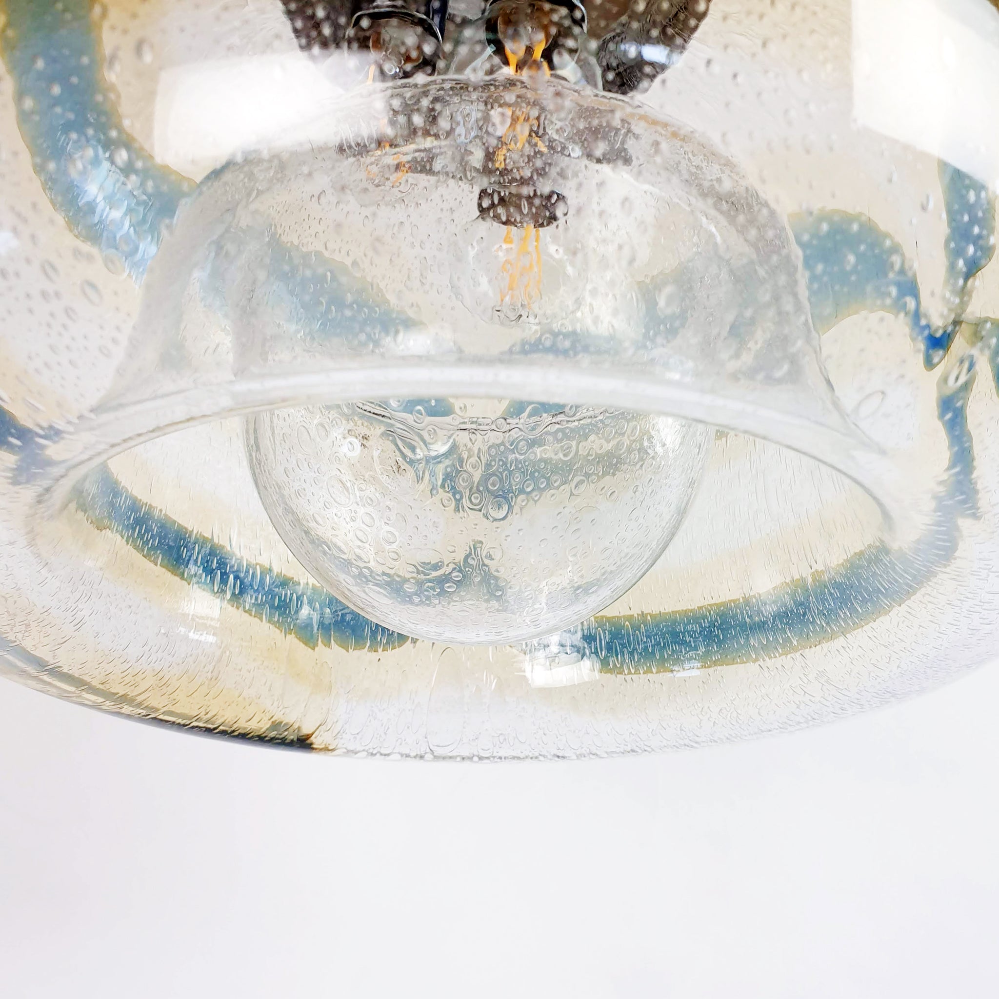 1970s Italian glass hanging light