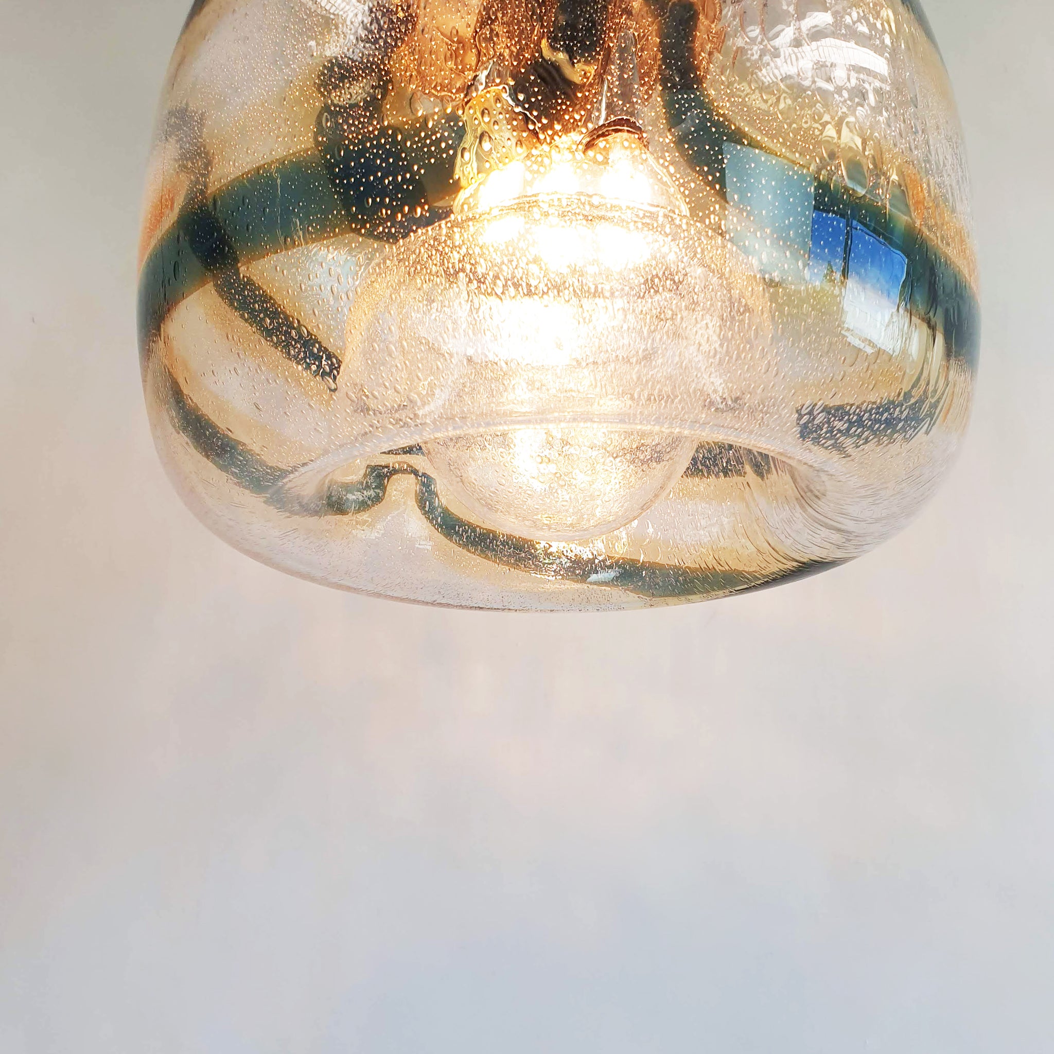 1970s Italian glass hanging light
