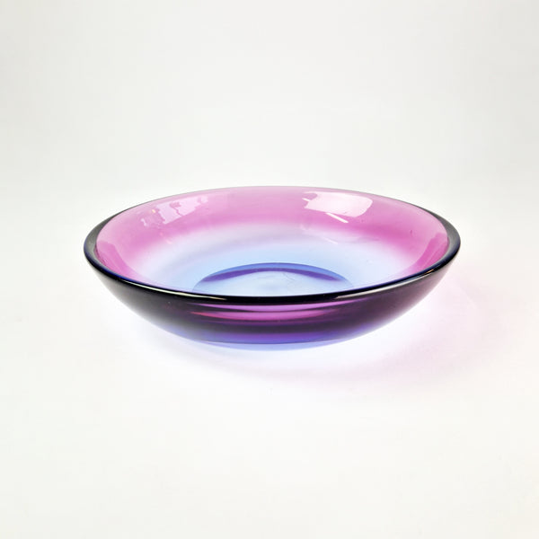 Vintage Italian glass bowl in blue and pink