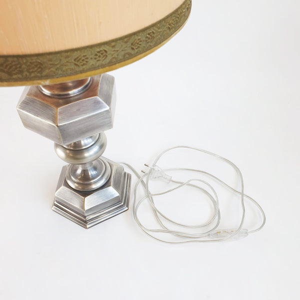 Vintage Italian pewter table lamp