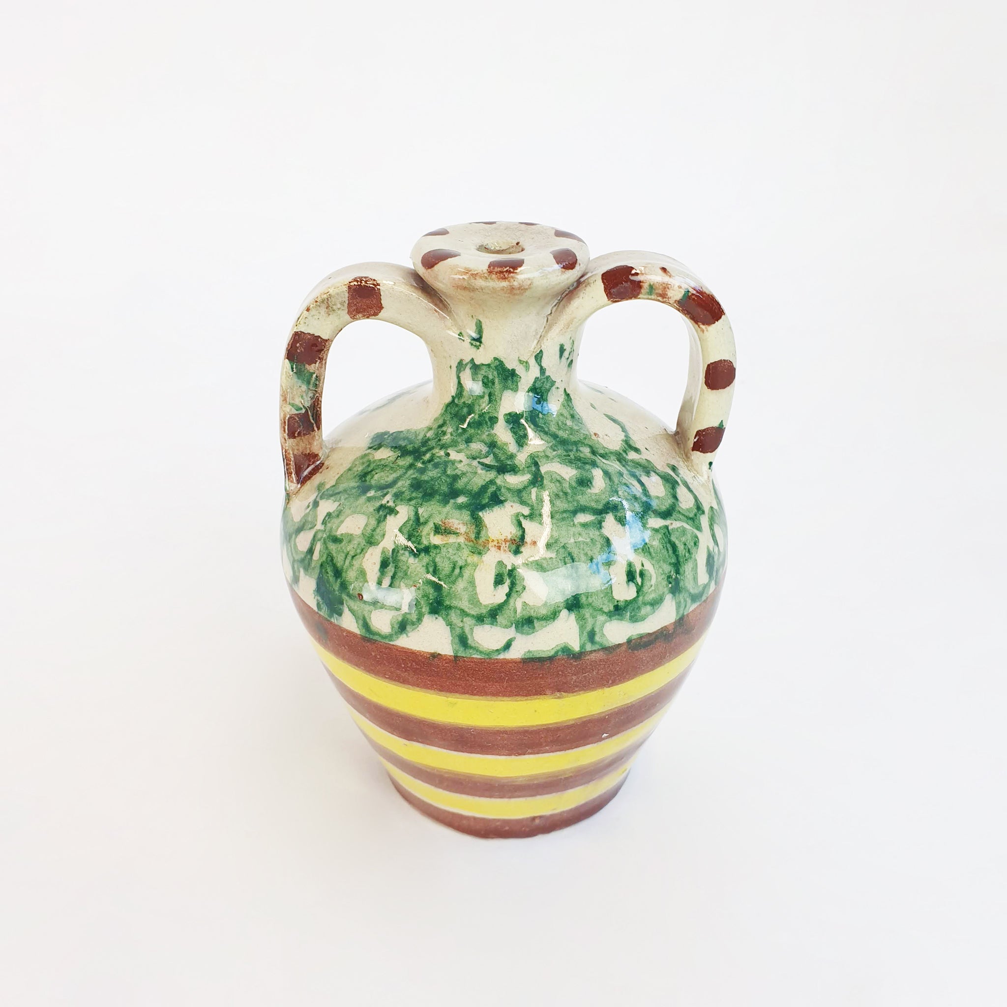 Vintage Italian terracotta glazed vase